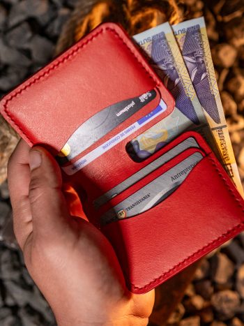 Portofel de Damă Roșu din Piele Naturală Tempesti