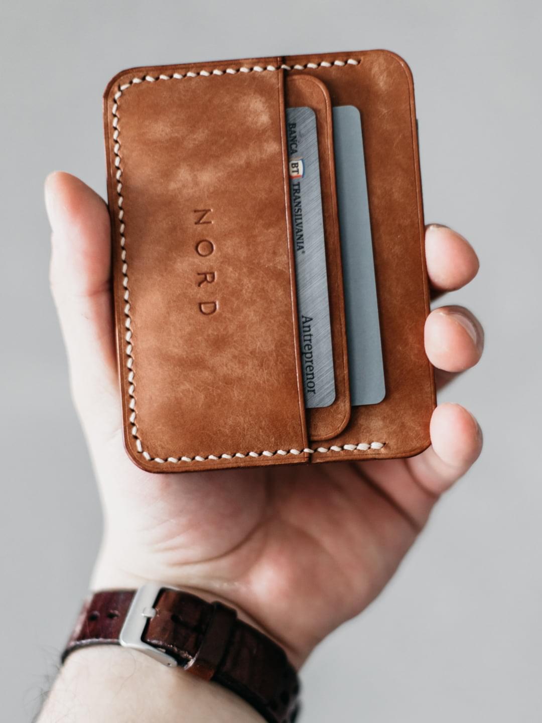 Portofel piele minimalist Whiskey N1 Portofel piele minimalist Whiskey N1