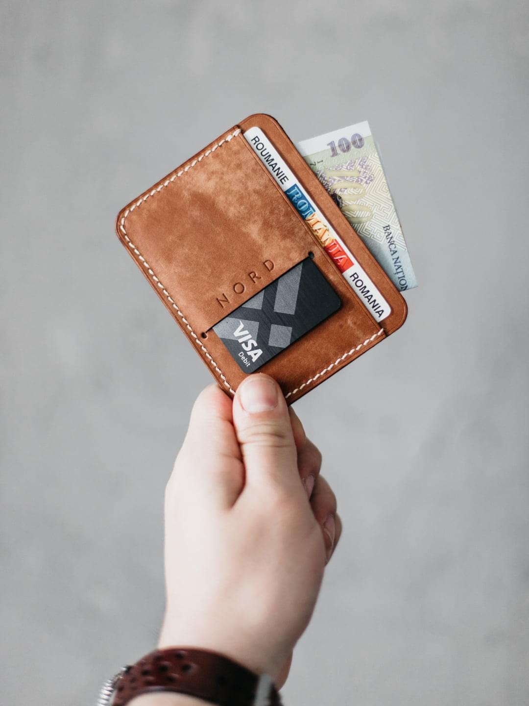 Portofel piele minimalist Whiskey N1 Portofel piele minimalist Whiskey N1