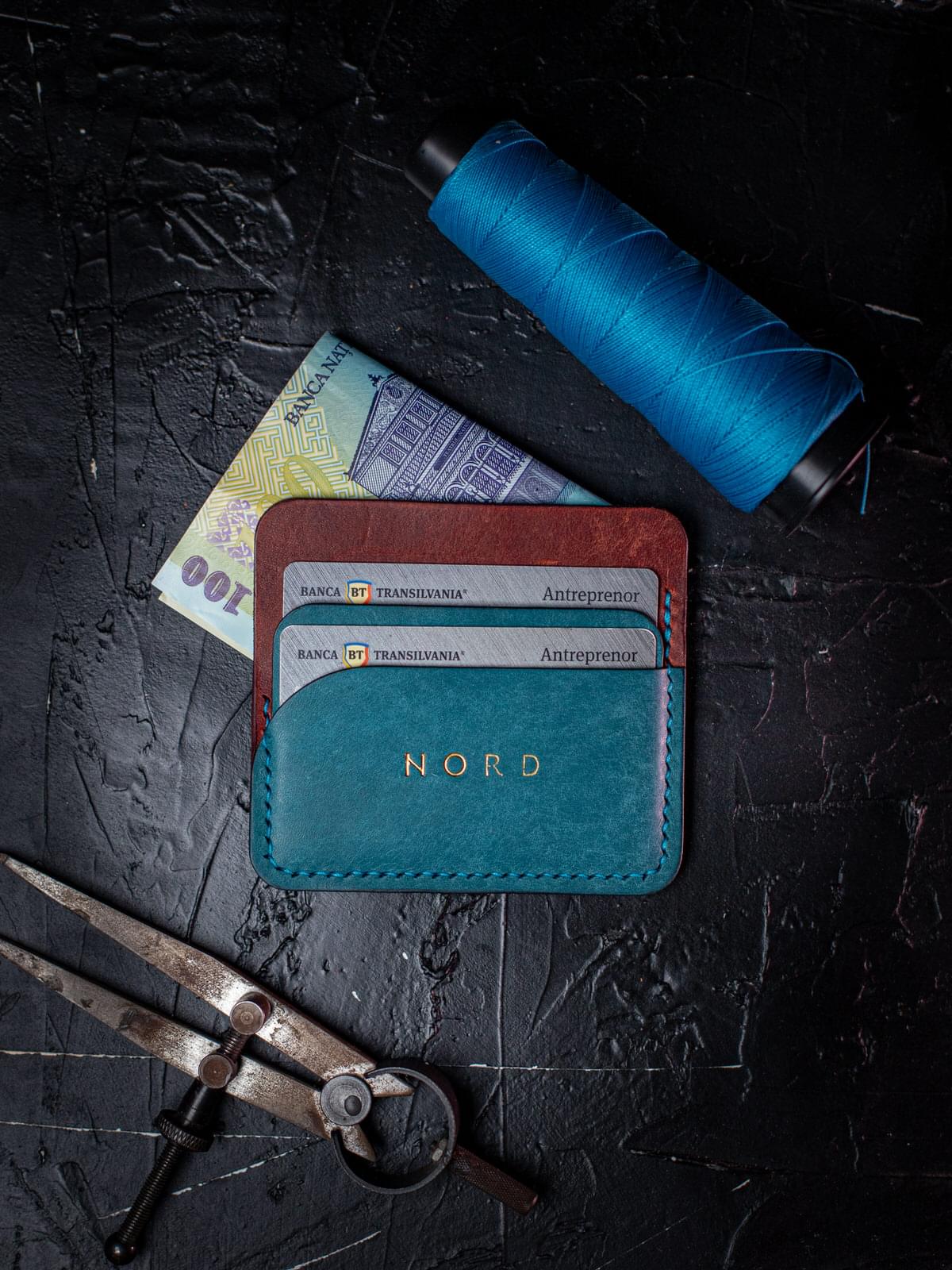 Portcard piele naturală N4 Oceano & Pecan – Nord Leather Goods